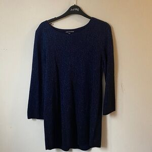 Sparkles Cable & Gauge Navy Blue Long Sleeve Sweater